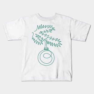 Contour drawing christmas bauble Kids T-Shirt